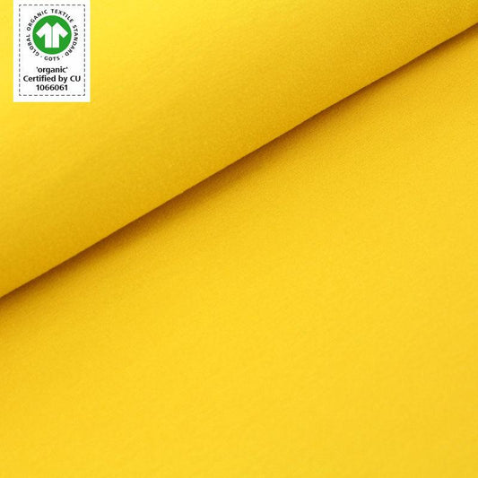 Stoffonkel-Bio-Softsweat - Senf (Mustard)-fabric-gather here online