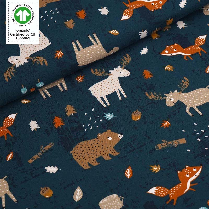 Stoffonkel-Organic Jersey - Fox, Moose & Bear-fabric-gather here online