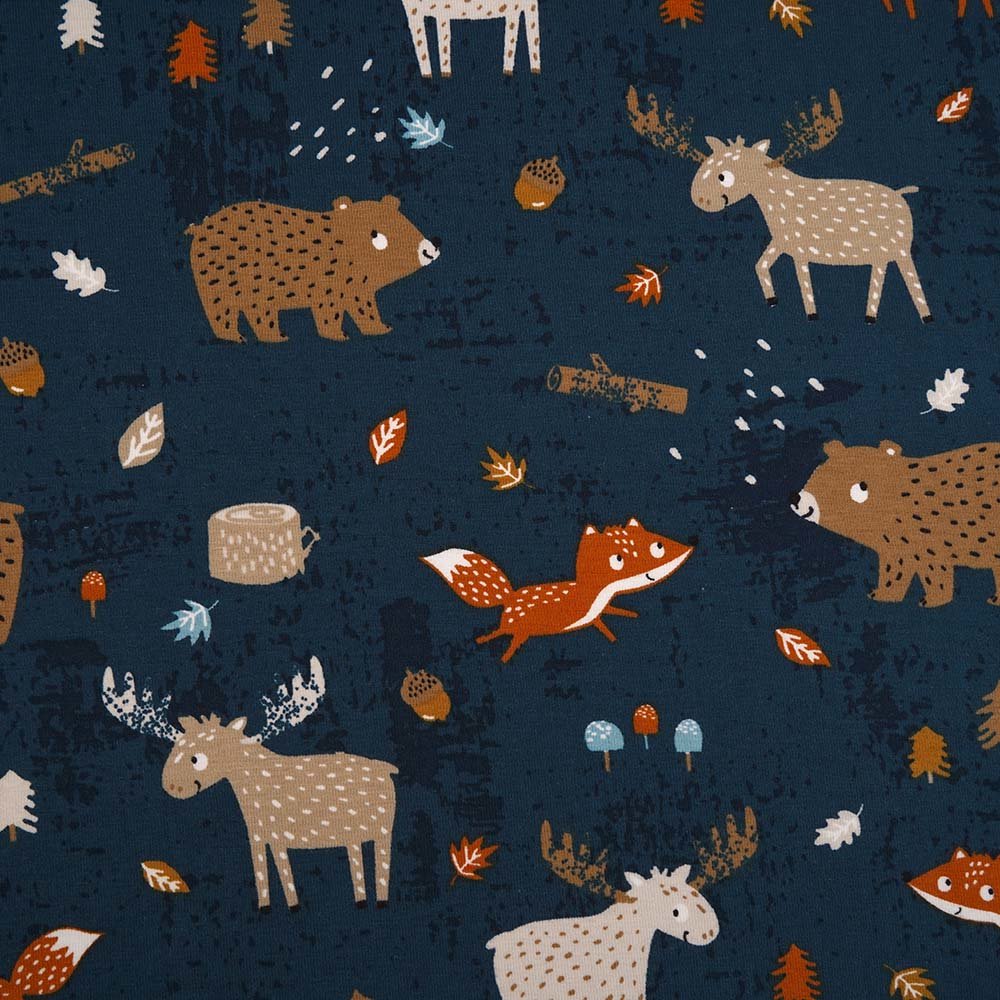 Stoffonkel-Organic Jersey - Fox, Moose & Bear-fabric-gather here online