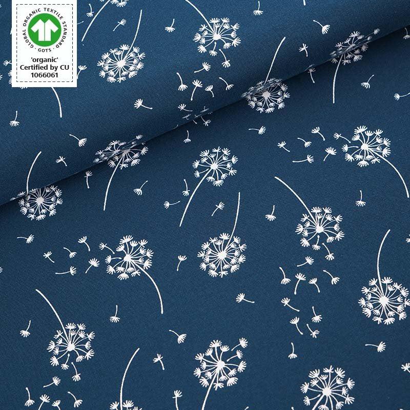 Stoffonkel-Organic Jersey Pusteblume (Dandelion) Water By Night-fabric-gather here online