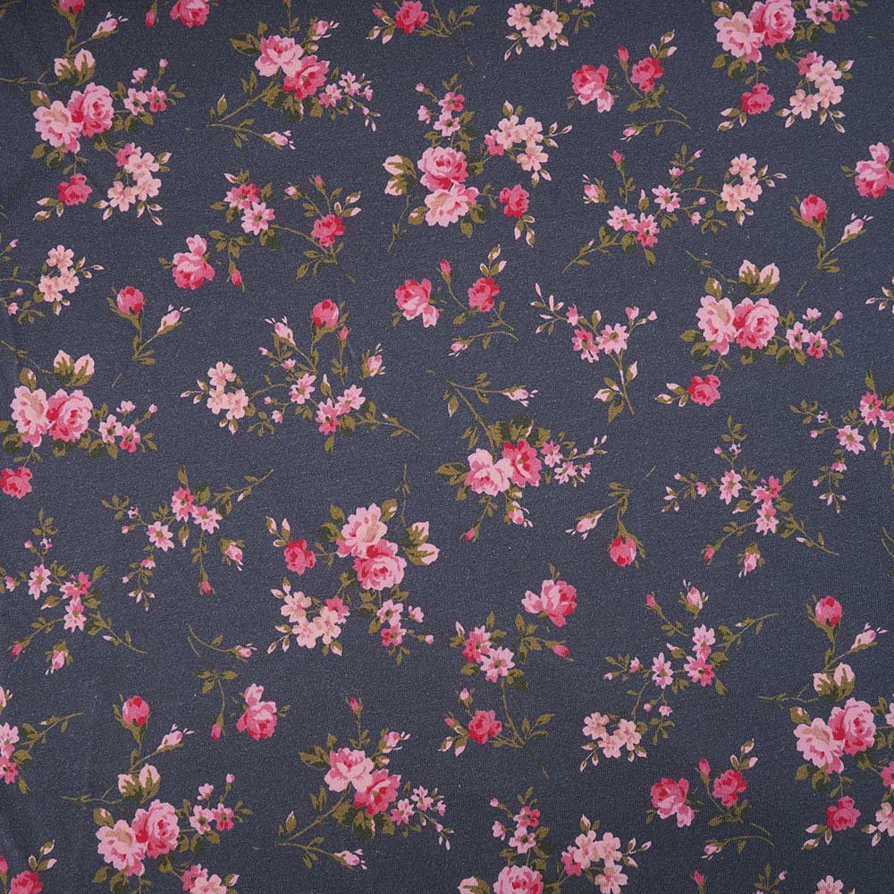 Stoffonkel-Organic Jersey - Roses on Navy-fabric-gather here online