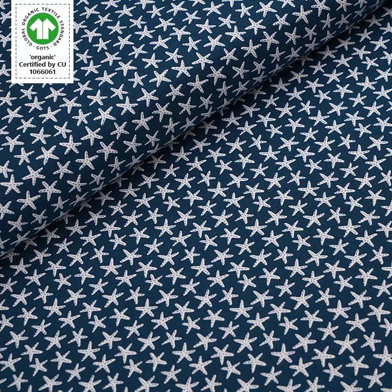 Stoffonkel-Organic Jersey Starfish Blau (Blue)-fabric-gather here online