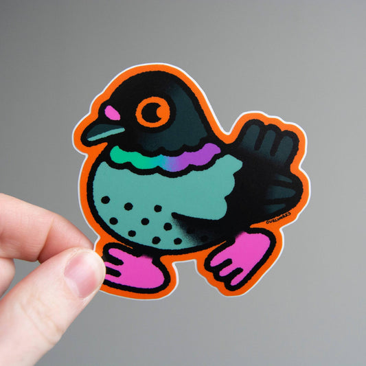 Curlworks-Pigeon Vinyl Sticker-sticker-gather here online