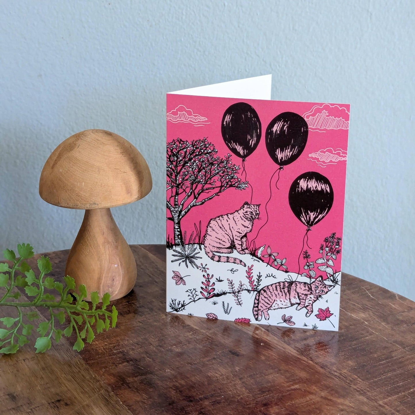 ilikesara-Greeting card | balloon cats pink - congratulations, anytime card-greeting card-gather here online