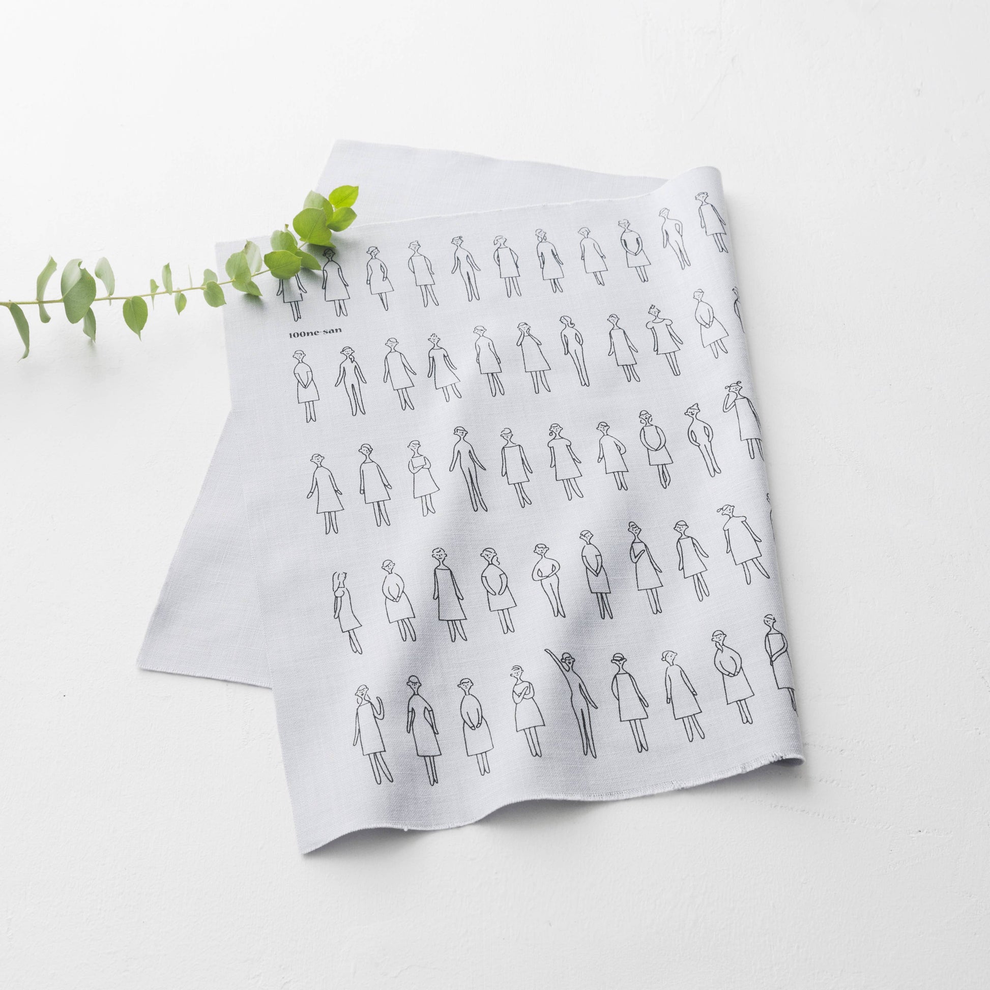 Cosmo-100 Ladies Pattern Embroidery Fabric - Pale Gray-embroidery pattern-gather here online