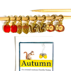 Firefly Notes-Autumn Stitch Marker Pack-knitting notion-gather here online