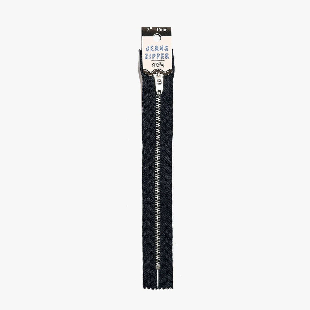 Kylie and The Machine-KATM 7.5" Jeans Zipper - Navy-zipper-gather here online