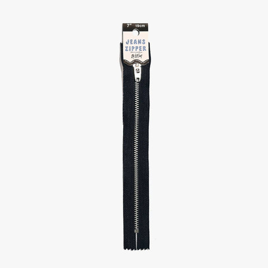 Kylie and The Machine-KATM 7.5" Jeans Zipper - Navy-zipper-gather here online
