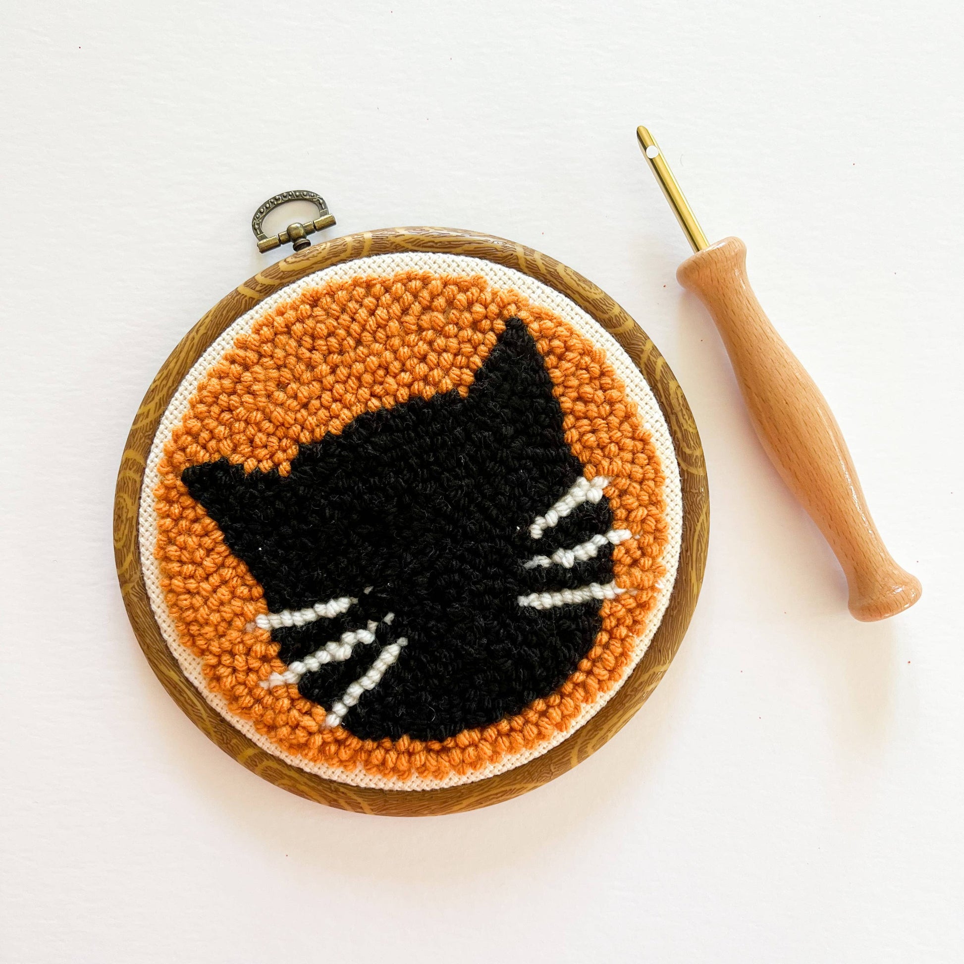 The Urban Acres-Black Cat Punch Needle Kit-craft kit-gather here online