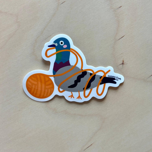 Comma Craft Co-Yarn Pigeon Vinyl Sticker-sticker-gather here online