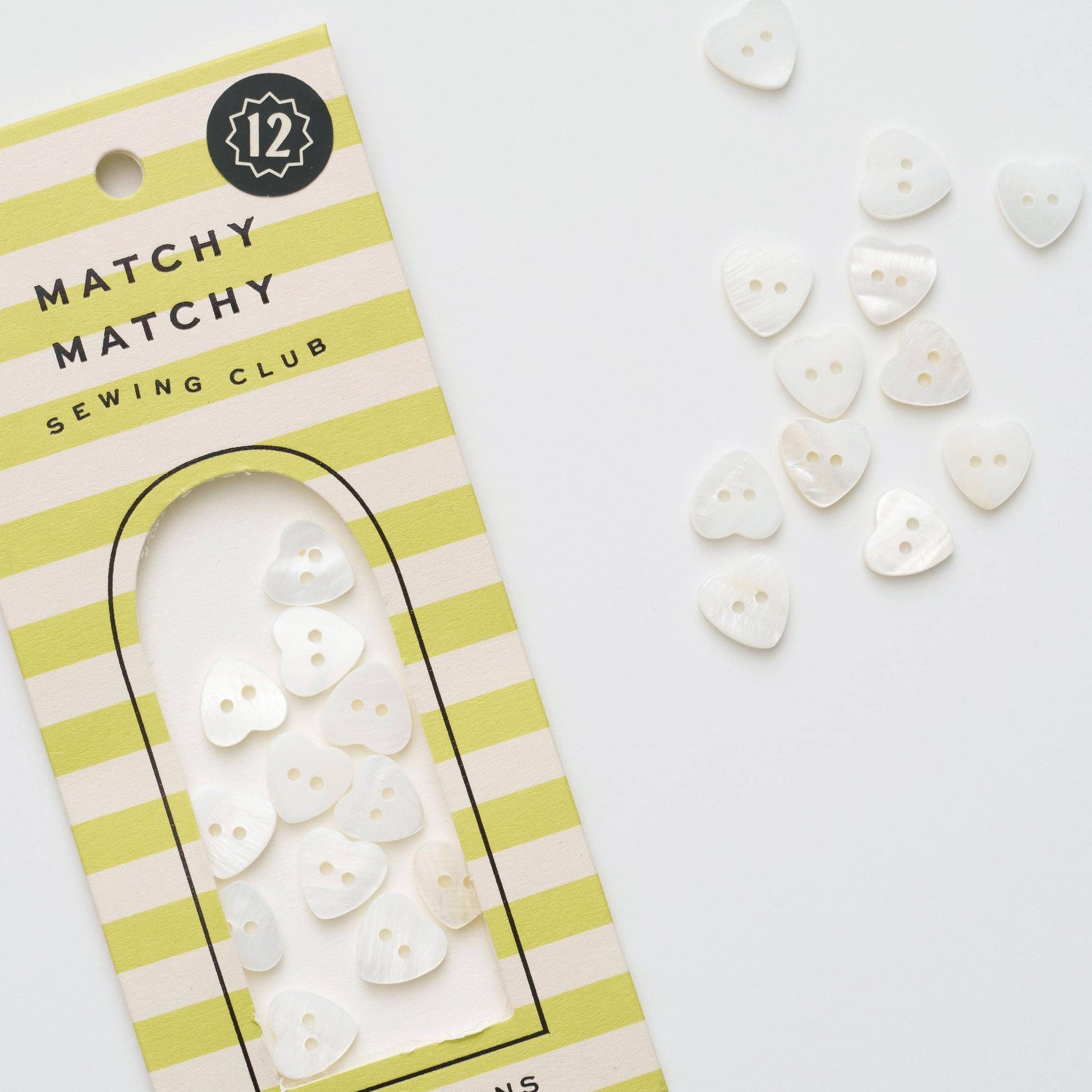 Matchy Matchy Sewing Club-Heart Shaped Shell Buttons-button-gather here online