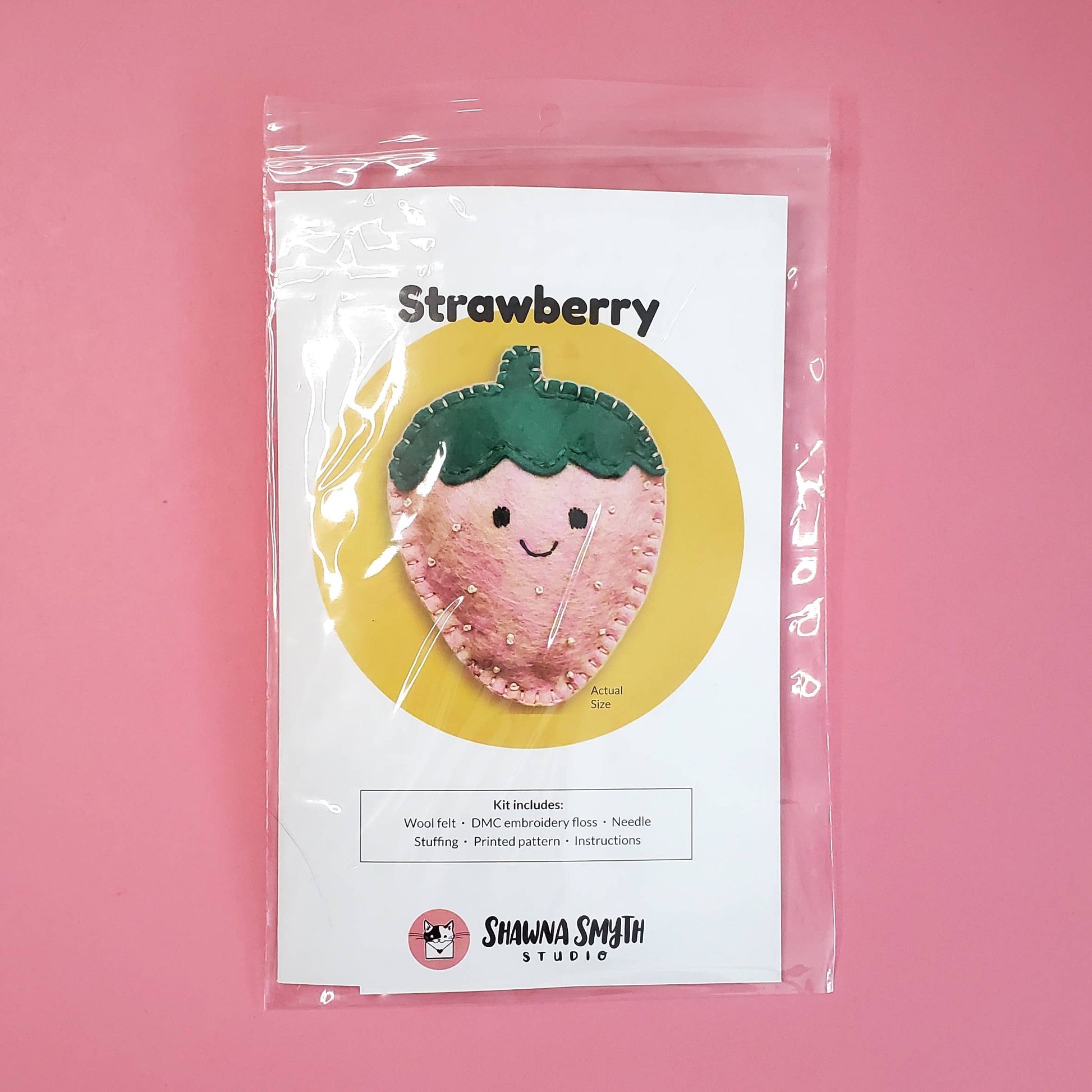 Shawna Smyth Studio-Strawberry DIY Felt Kit-sewing kit-gather here online