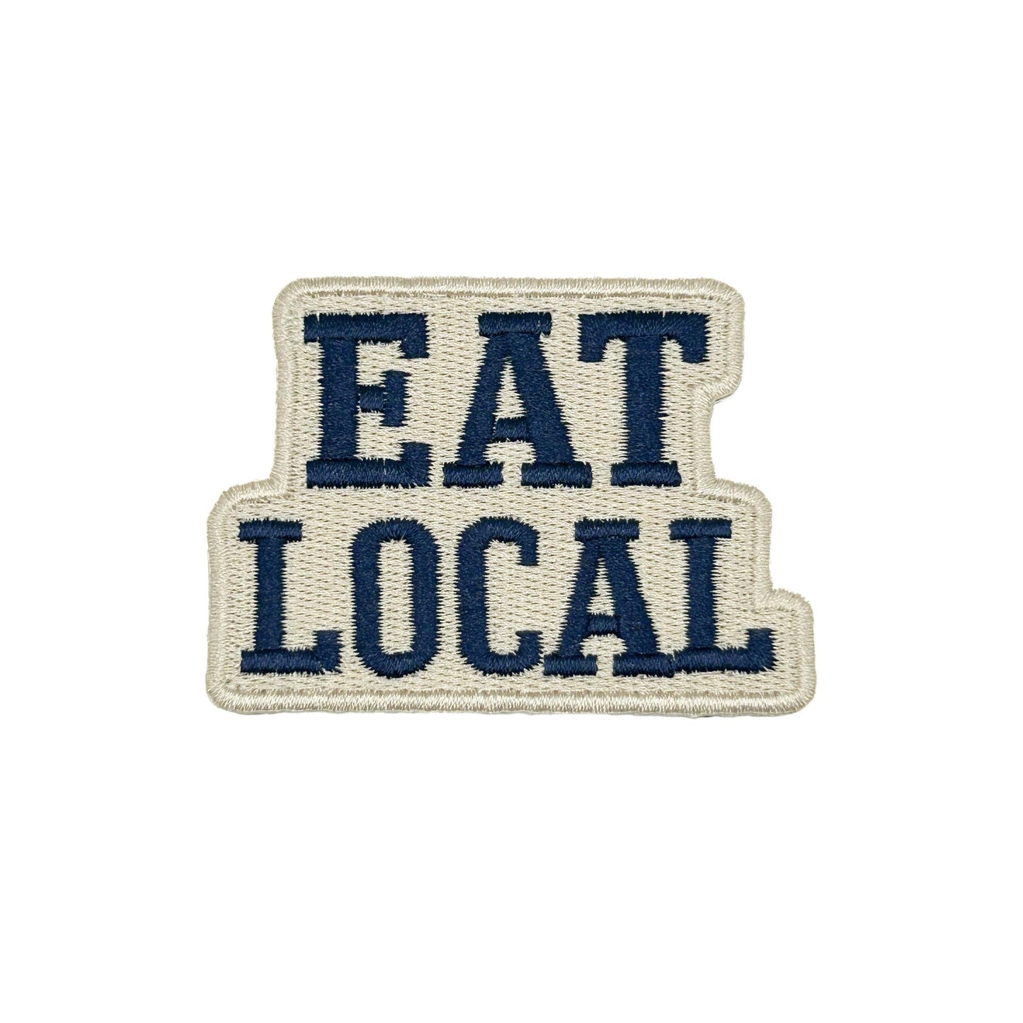 Field Trip Threads-Eat Local Embroidered Iron-On Patch-patches + pins-gather here online