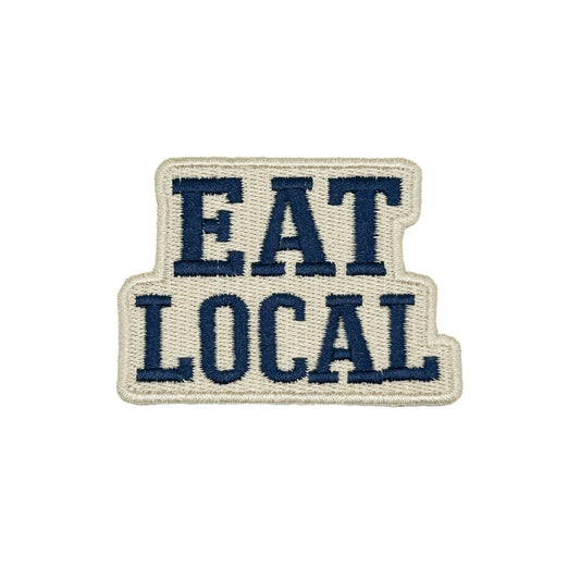Field Trip Threads-Eat Local Embroidered Iron-On Patch-patches + pins-gather here online
