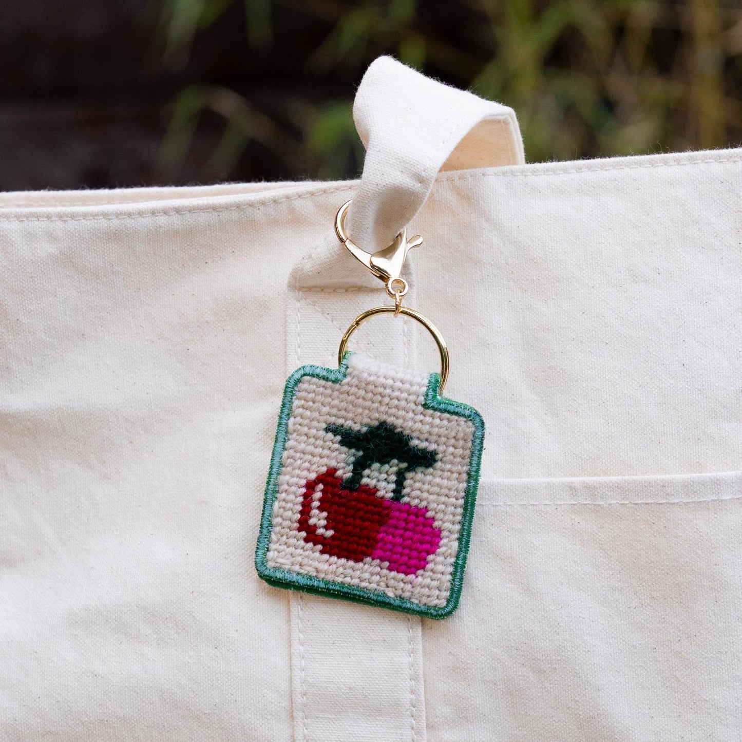 Lucky Feather-Needlepoint Keychain Kit - Cherries-xstitch kit-gather here online