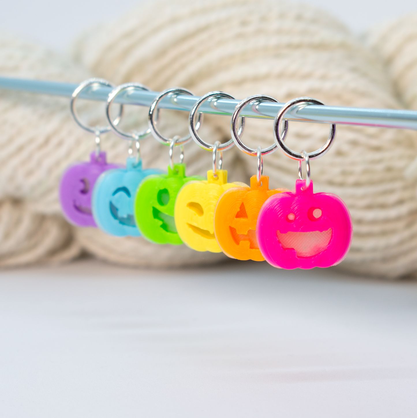 Silly Jack-o-Lanterns Stitch Marker Set