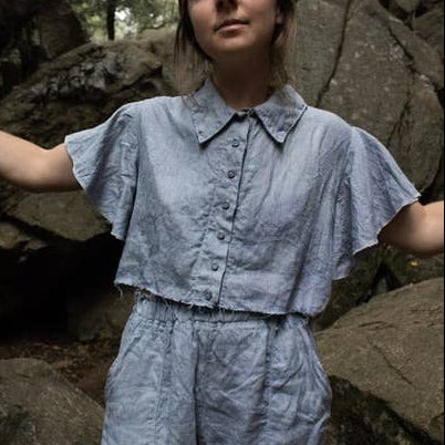 Charlie Darwin Textiles-Canary Top Pattern-sewing pattern-gather here online
