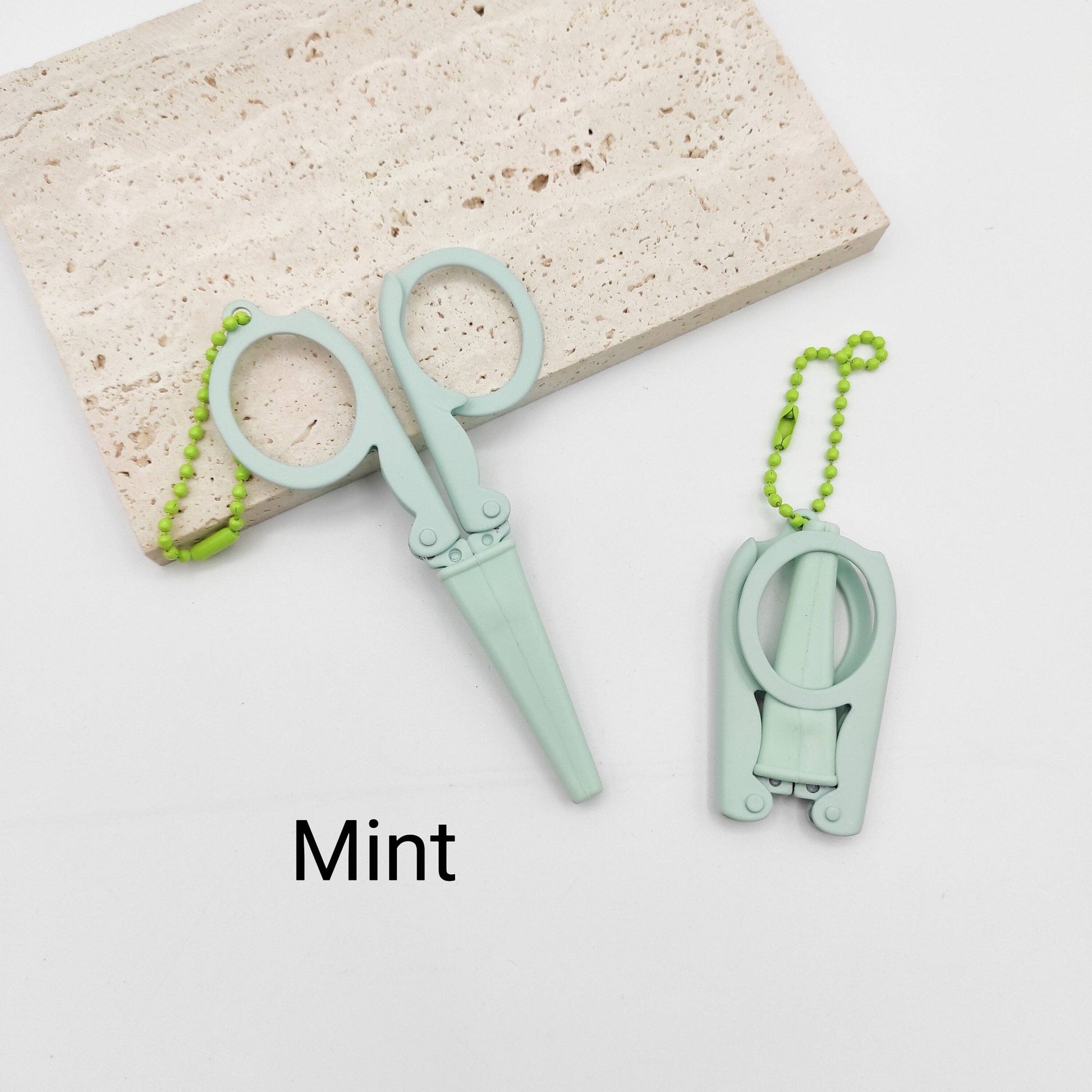 SCwholeworks-Portable Folding Scissors With Sheath-scissors + snips-Mint-gather here online