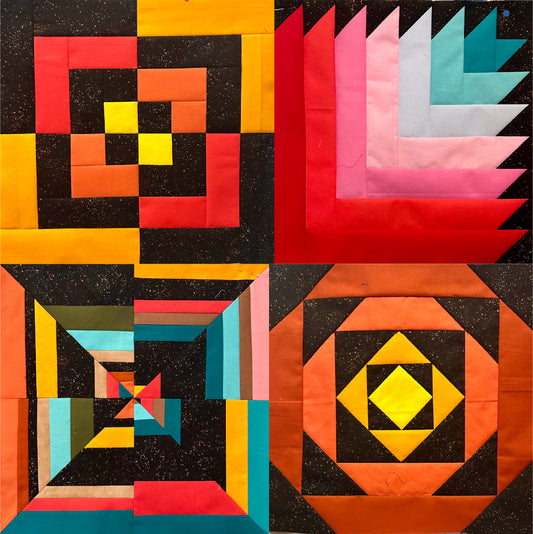 gather here classes-Log Cabin Block Sampler Social - 4 sessions-class-gather here online