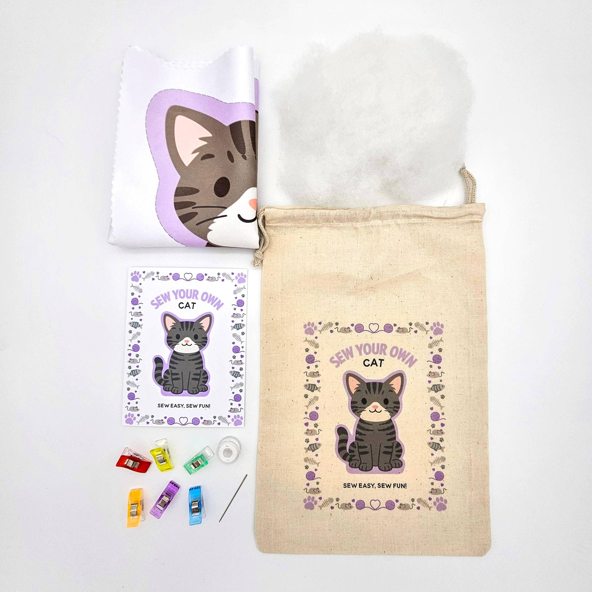 Nickwilljack-Sew Your Own Cat Complete Kit - Tabby Cat -sewing kit-gather here online
