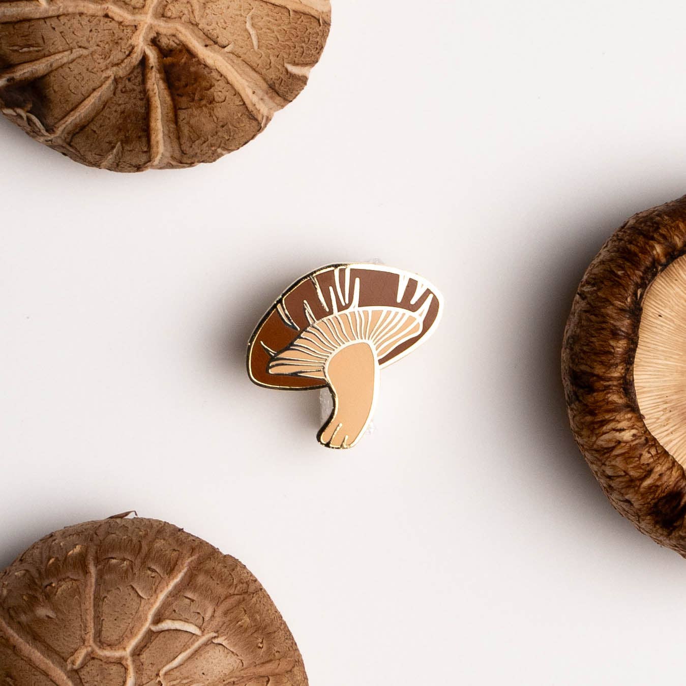 Shiitake Mushroom Enamel Pin