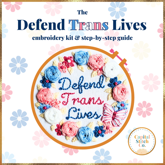 Defend Trans Lives Embroidery Kit