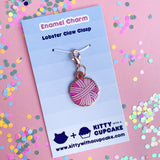 Kitty With A Cupcake-Pink Yarn Ball Charm-knitting notion-gather here online