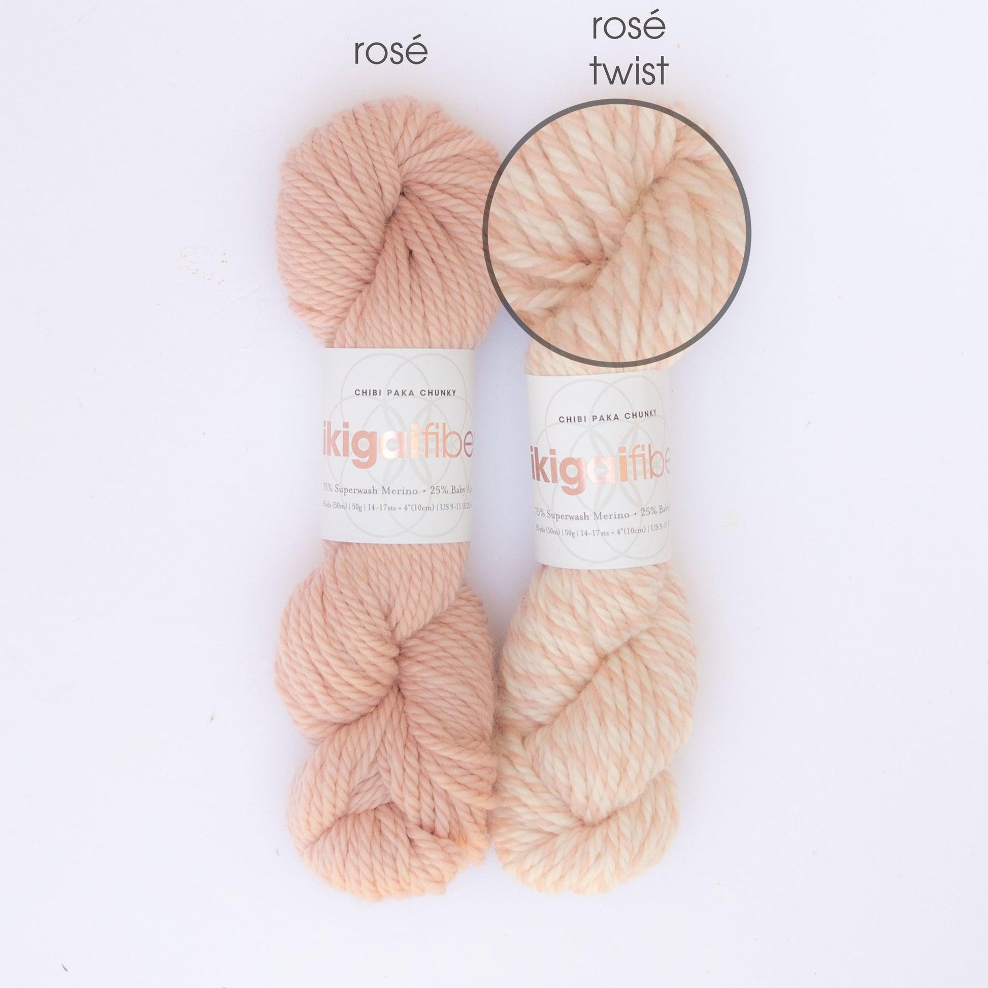 Ikigai Fiber-Chibi Paka Chunky - Skein-yarn-Rosé Twist-gather here online