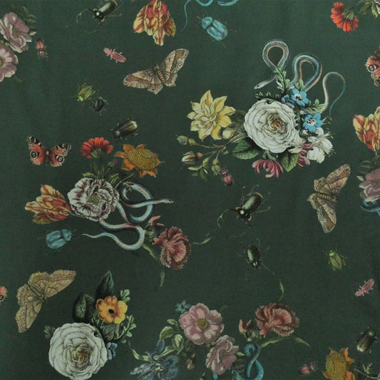 Lady McElroy-Cotton Marlie-Care Lawn - Cobra Corsage Bottle Green-fabric-gather here online