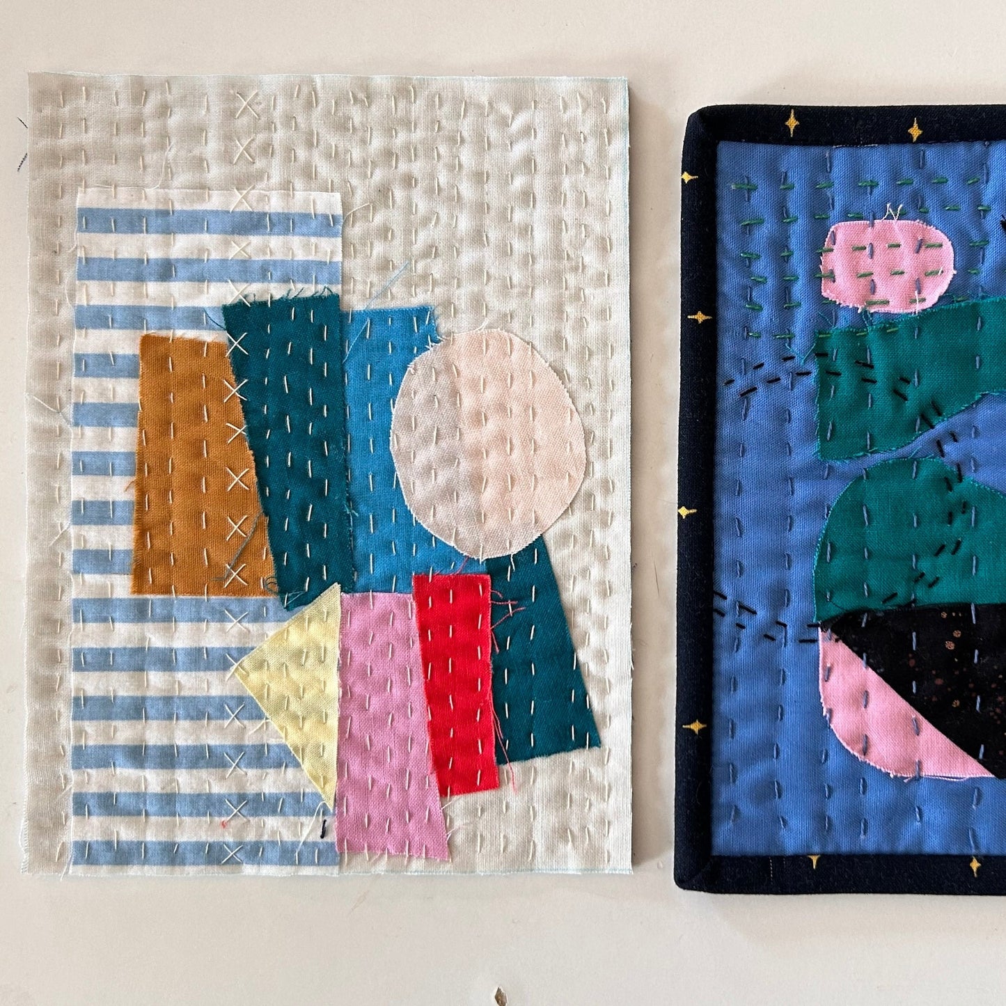 gather here classes-Fabric Collage Mini Quilt-class-gather here online