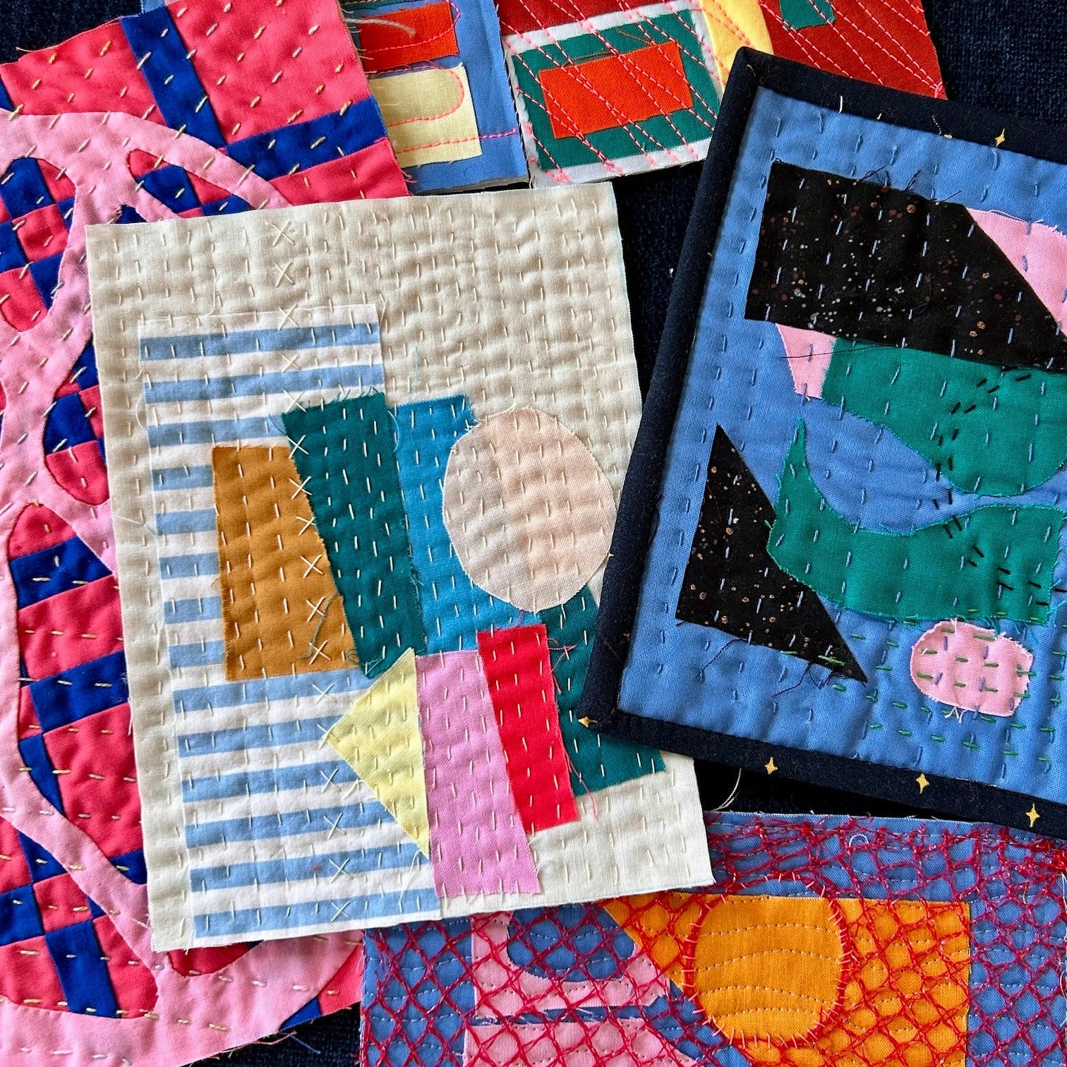 gather here classes-Fabric Collage Mini Quilt-class-gather here online