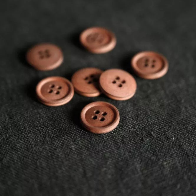 Merchant & Mills-Cotton Buttons 15mm [5/8"] (each)-button-Brown/Red (Cinnamon Dust)-gather here online