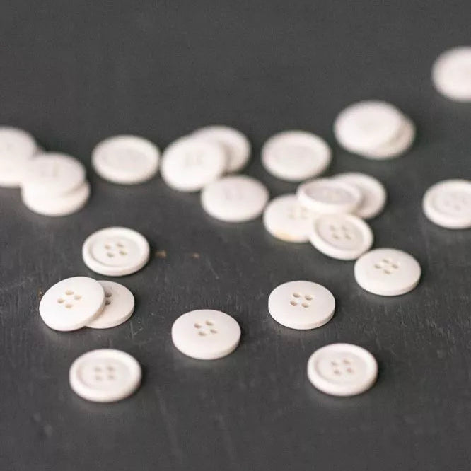 Merchant & Mills-Cotton Buttons 15mm [5/8"] (each)-button-White (Milk)-gather here online