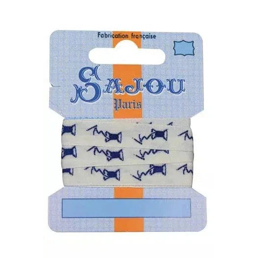 Sajou-Sajou Cotton Ribbon Card - Thread Spools 1M-trim-Blue-gather here online