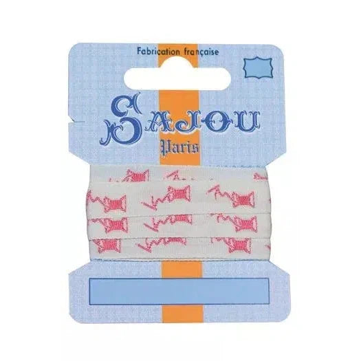 Sajou-Sajou Cotton Ribbon Card - Thread Spools 1M-trim-Pink-gather here online