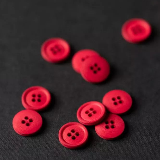 Merchant & Mills-Cotton Buttons 15mm [5/8"] (each)-button-Classic Red (Demon Scarlet)-gather here online