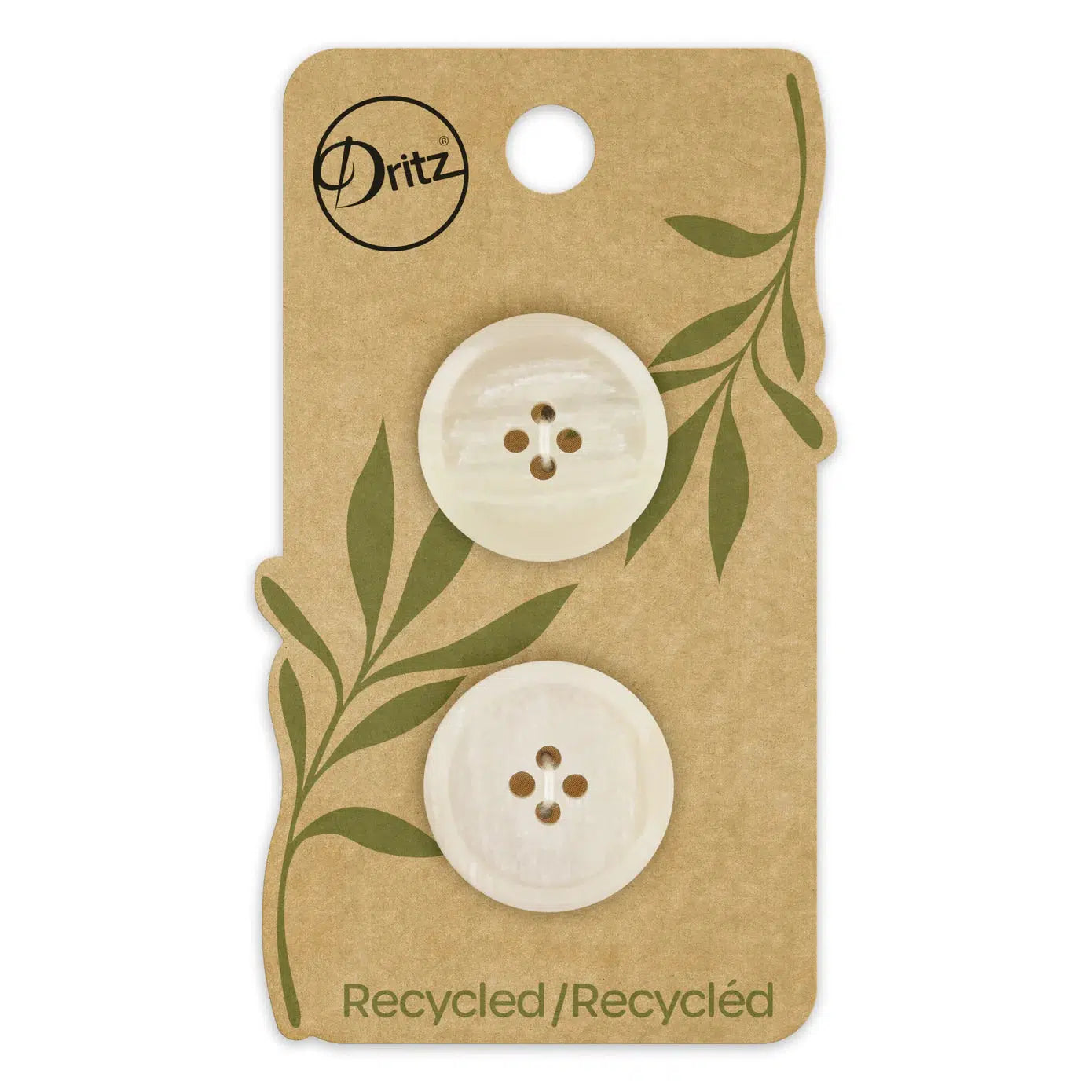 Dritz-23mm Recycled Paper Button Card - Natural-button-gather here online