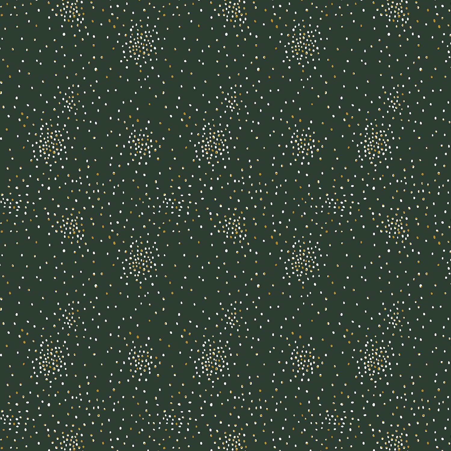 Cotton + Steel-Clusters-fabric-Evergreen Metallic-gather here online