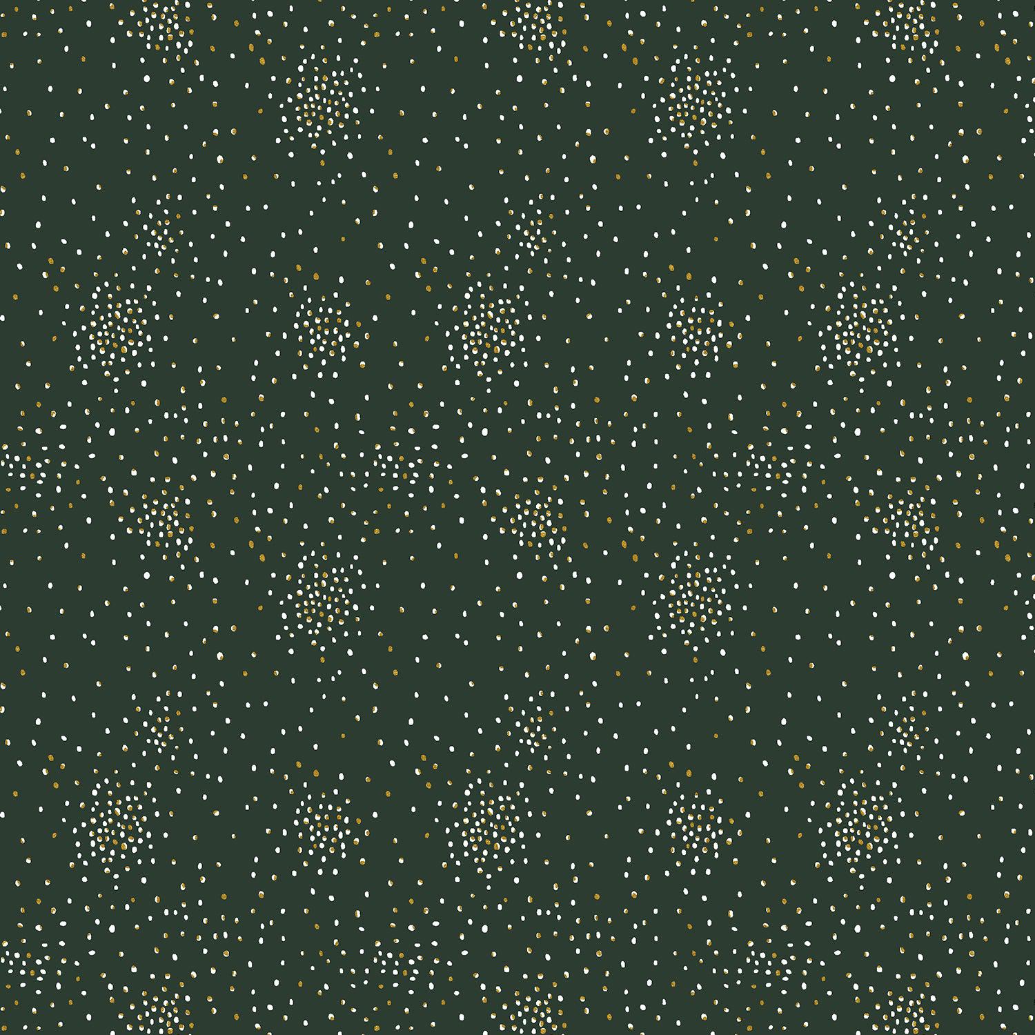 Cotton + Steel-REMNANT: Clusters, Evergreen Metallic 30% OFF 1.22 YDS-fabric remnant-gather here online