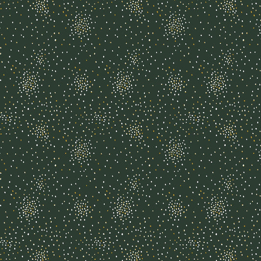 Cotton + Steel-REMNANT: Clusters, Evergreen Metallic 30% OFF 1.22 YDS-fabric remnant-gather here online