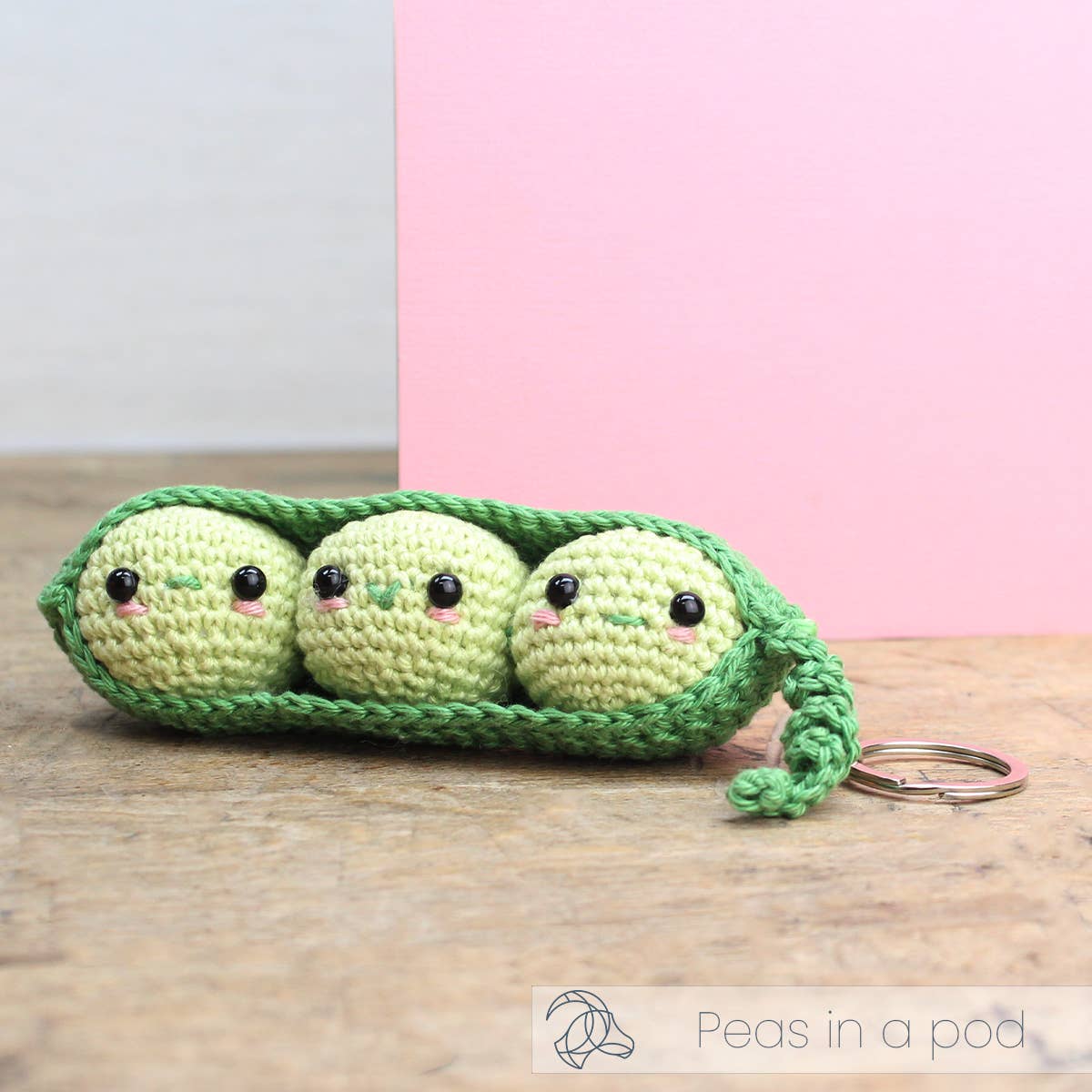 Hardicraft-DIY Crochet Kit - Peas Keychain-knitting / crochet kit-gather here online