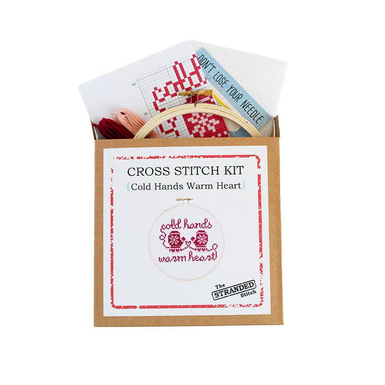 Holiday Mittens DIY Cross Stitch Kit