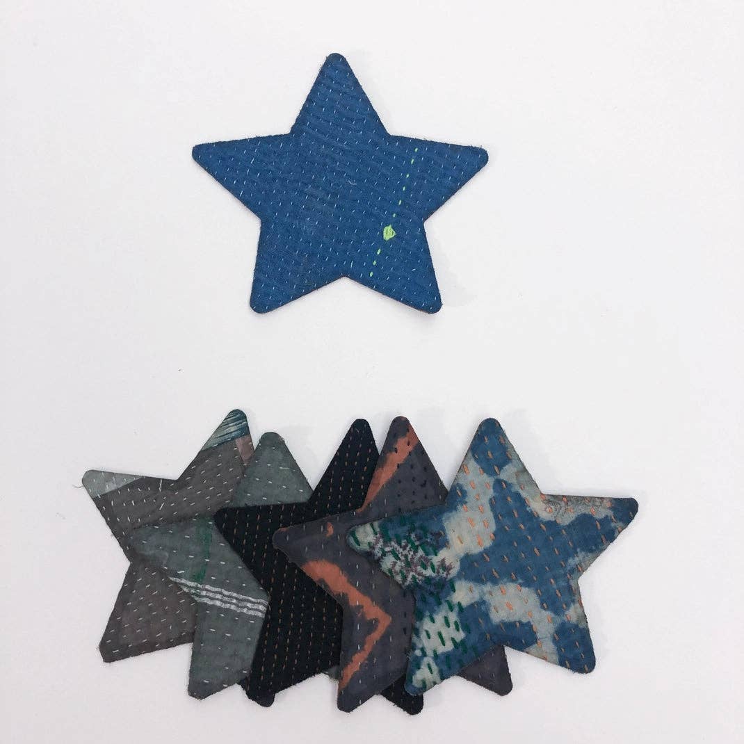 Otto Finn-Medium Kantha Star Iron-On Patch-patches + pins-gather here online