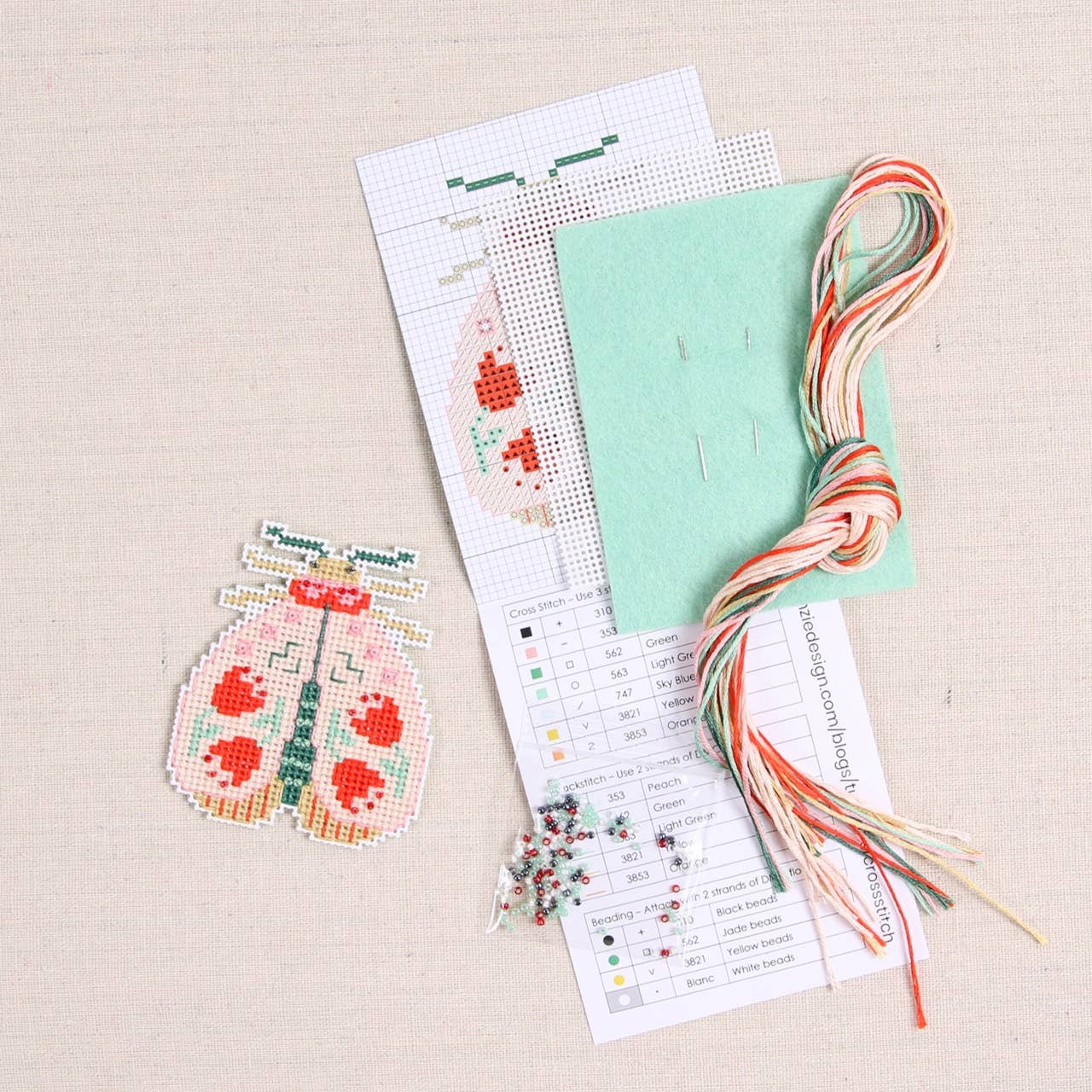 Benzie Design-Blooming Bugs Moth Cross Stitch Kit-xstitch kit-gather here online