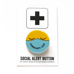 Word For Word-Community Care Covid Mint Pinback Button-accessory-gather here online