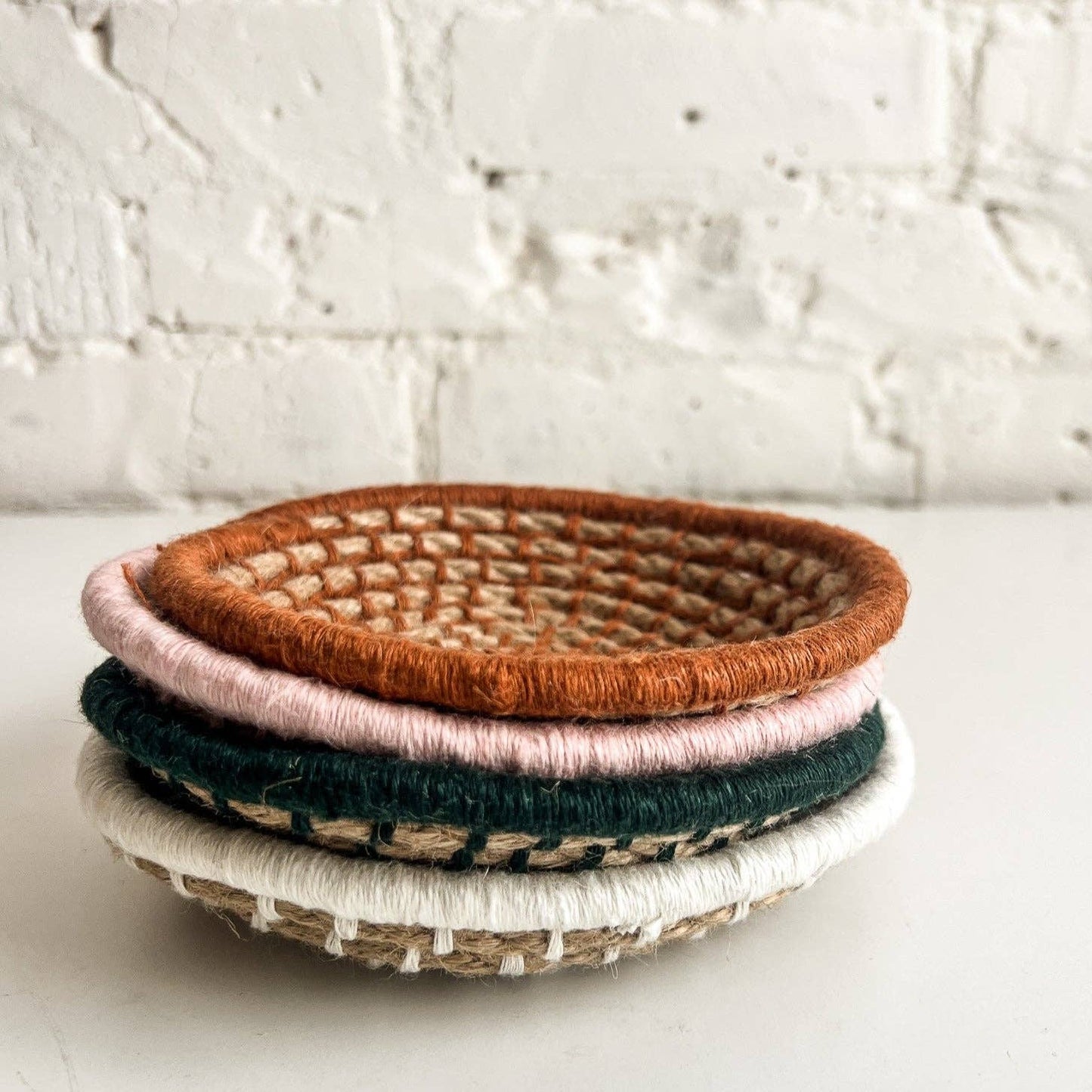 Flax & Twine-Naomi Mini Bowls - Stack of 4, Group Kit-craft kit-Ivory, Blush, Spruce, Rust-gather here online