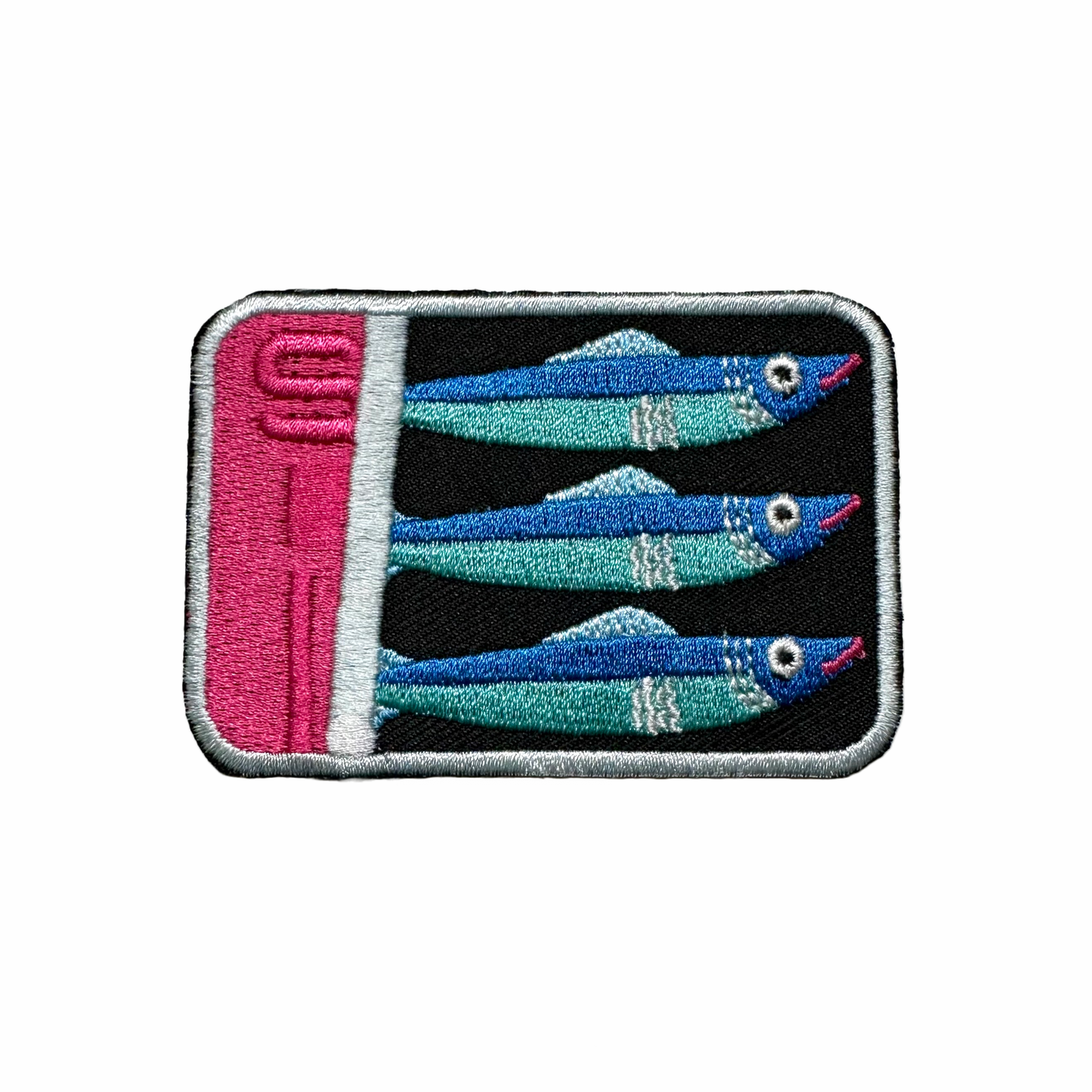 Tinned Fish Embroidered Iron-On Patch