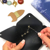 Chasing Threads-DIY Stitch Your Star Sign Black Vegan Leather Purse-xstitch kit-gather here online