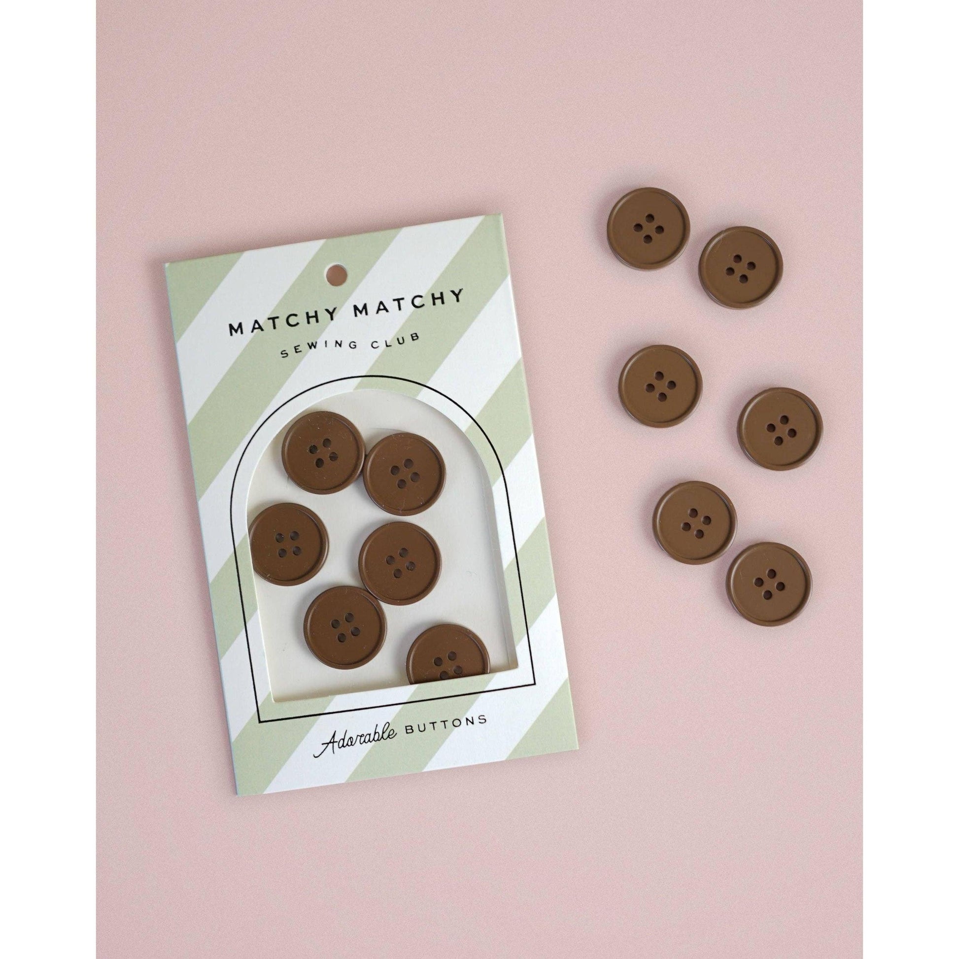 Matchy Matchy Sewing Club-Cocoa Retro Buttons-button-gather here online