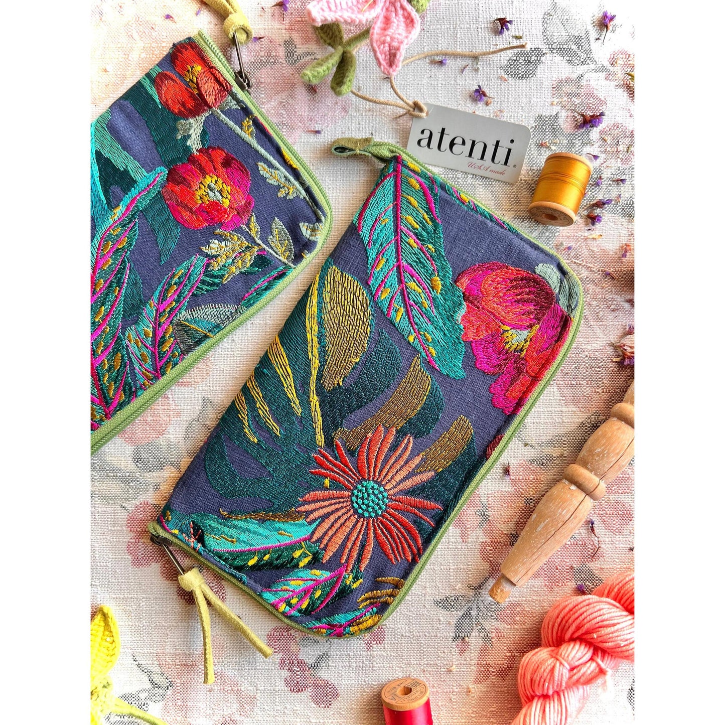 Atenti-Flora Needles, Hooks, and Tools Case-craft organizer-gather here online